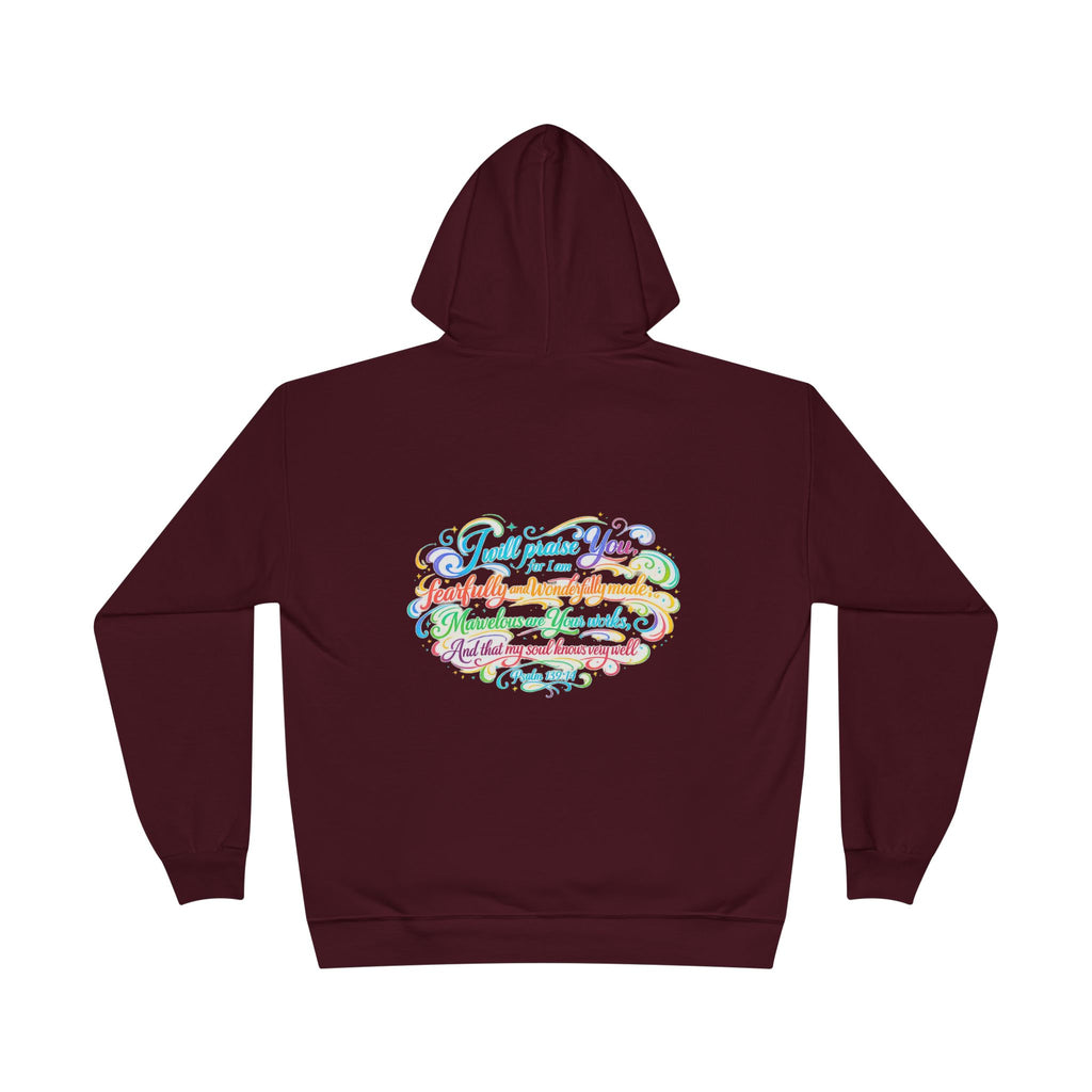 Fearfully and Wonderfully Made Pastel Eco Hoodie — Inspirational Unisex Pullover