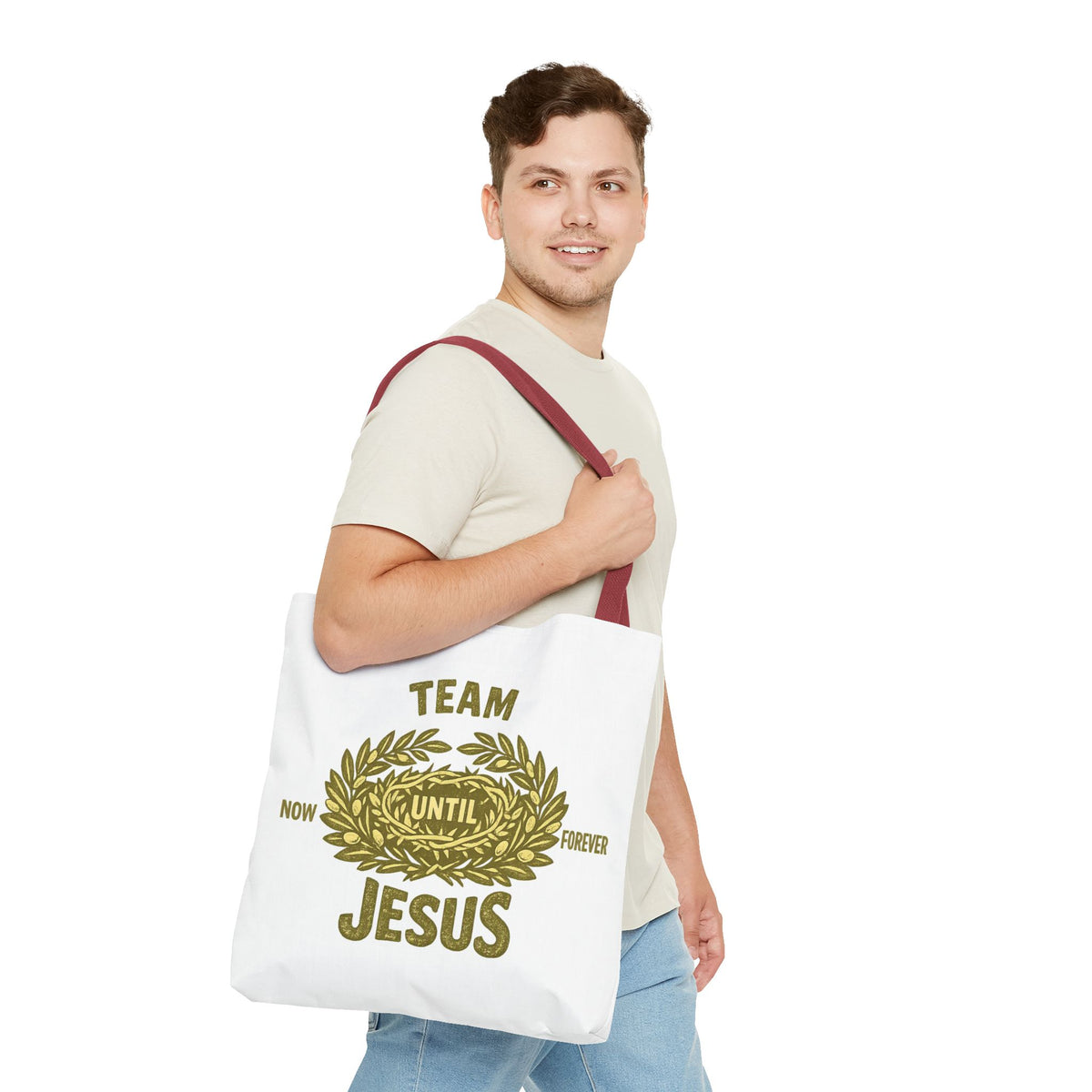 Team Jesus Tote Bag — Now Until Forever Christian Canvas Tote