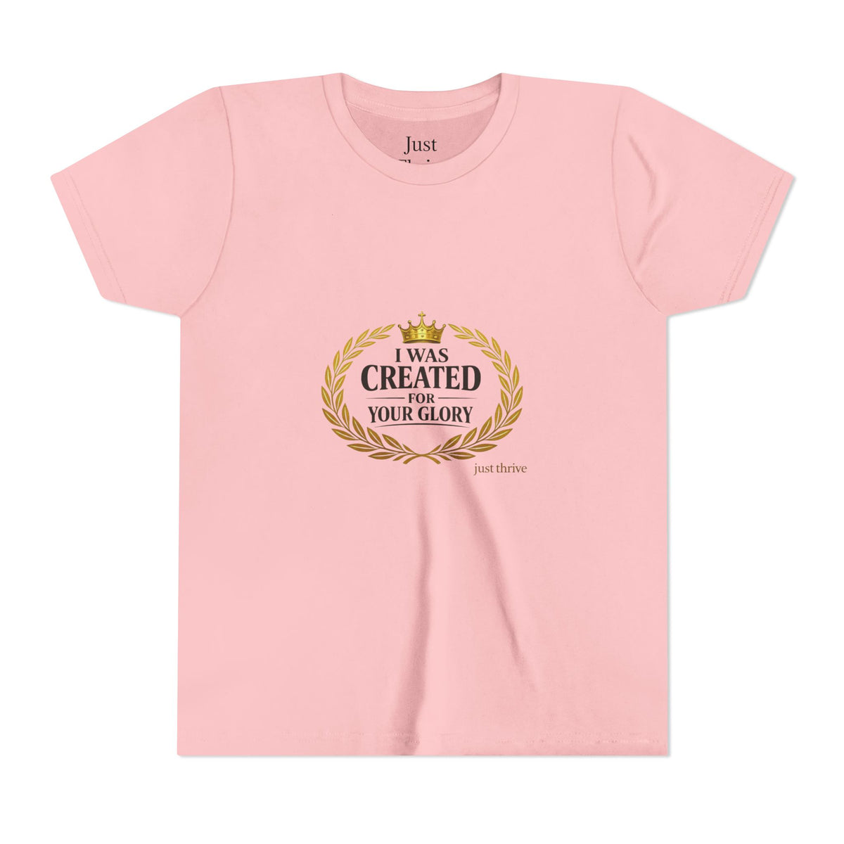 Kids 'I Was Created For Your Glory' Short Sleeve Tee — Christian Youth Faith Shirt