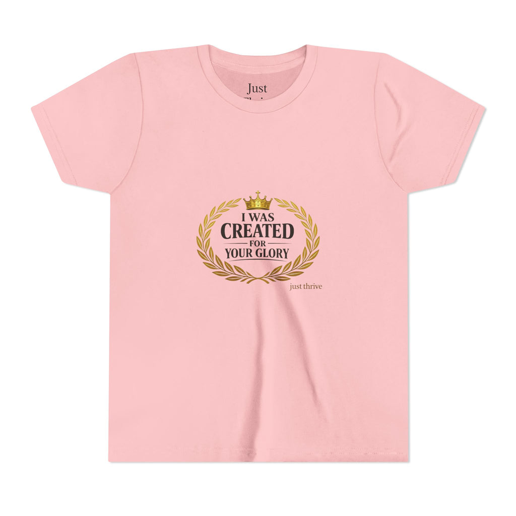 Kids 'I Was Created For Your Glory' Short Sleeve Tee — Christian Youth Faith Shirt