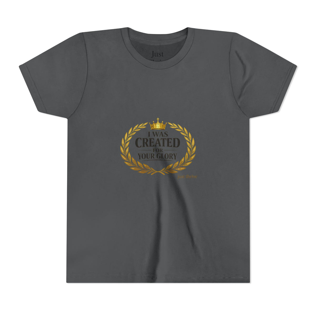 Youth Tee — "I Was Created For Your Glory" Inspirational Christian Kids Shirt