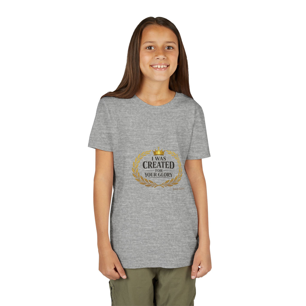 Kids 'I Was Created For Your Glory' Short Sleeve Tee — Christian Youth Faith Shirt