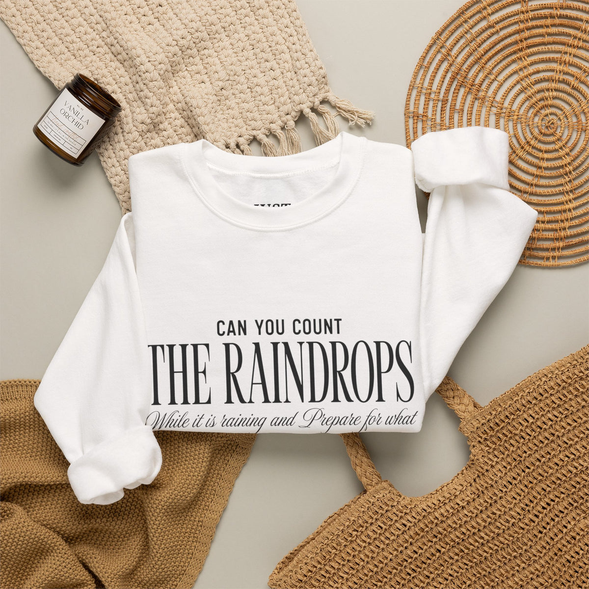 Crewneck Sweatshirt — "Dance in the Rain" Inspirational Quote Pullover