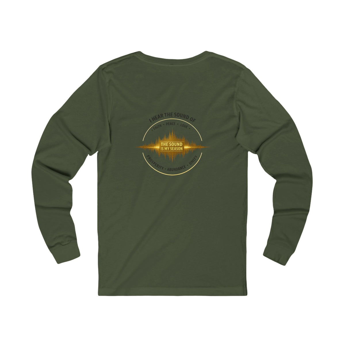 Long Sleeve Tee — “I Hear the Sound of The Lord” Worship Soundwave Design