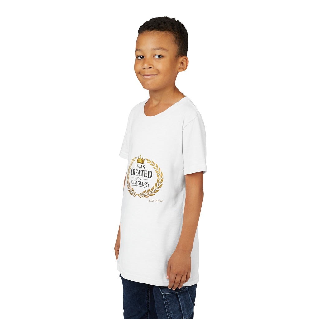 Kids 'I Was Created For Your Glory' Short Sleeve Tee — Christian Youth Faith Shirt