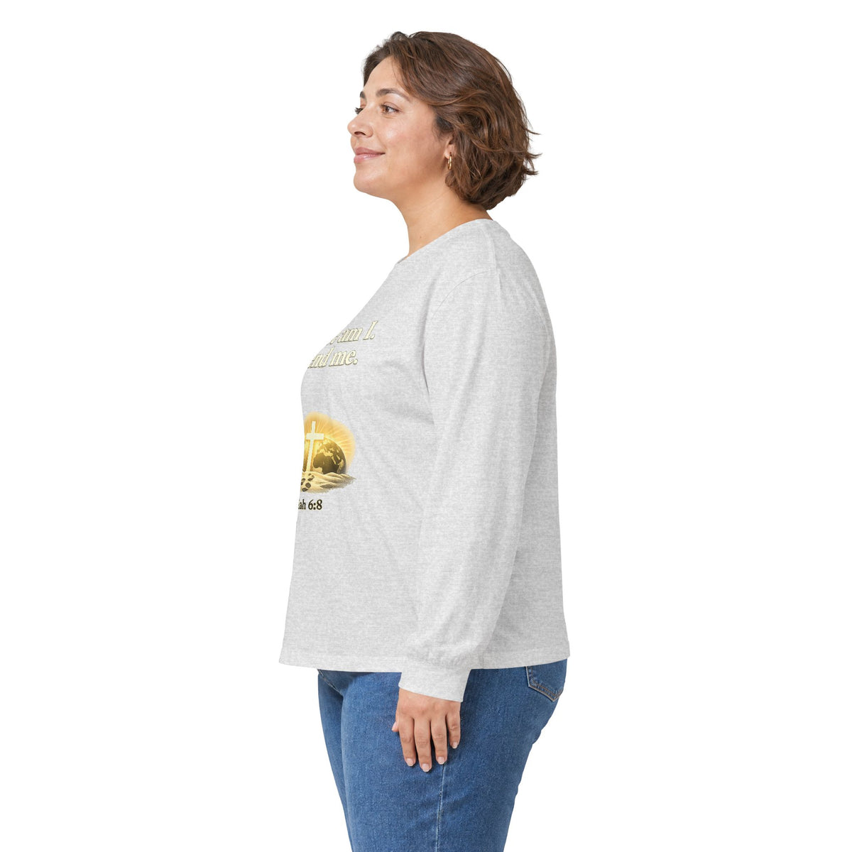 Here Am I, Send Me Long Sleeve Tee — Isaiah 6:8 Christian Shirt