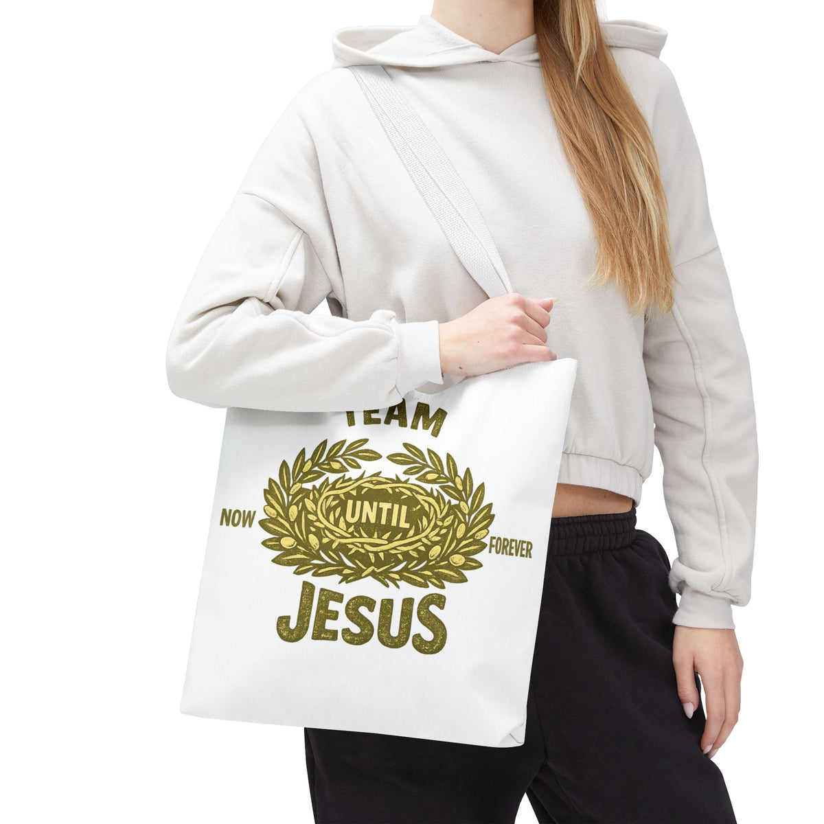 Team Jesus Tote Bag — Now Until Forever Christian Canvas Tote