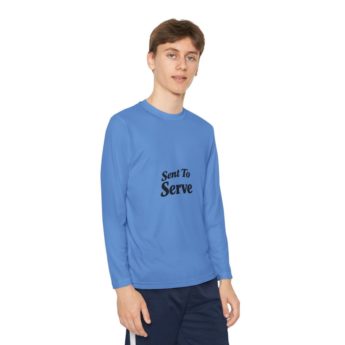Youth Long Sleeve Tee — "Sent to Serve" Inspirational Christian Shirt