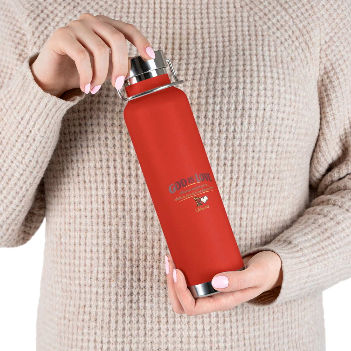 God Is Love 22oz Vacuum Insulated Bottle — Christian Faith Water Bottle