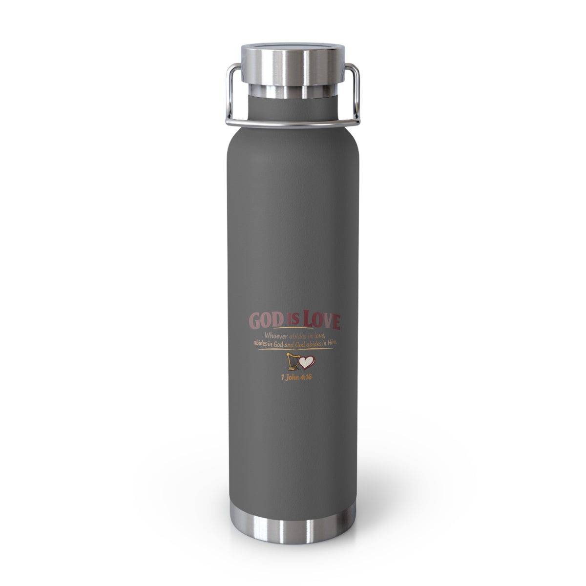 God Is Love 22oz Vacuum Insulated Bottle — Christian Faith Water Bottle
