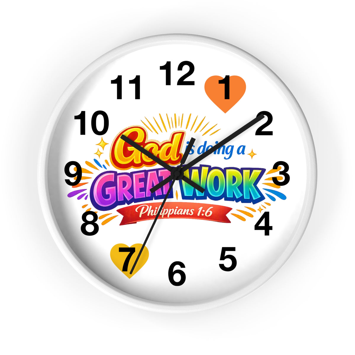 Wall Clock — "God Is Doing a Great Work" Philippians 1:6 Inspirational Christian Clock