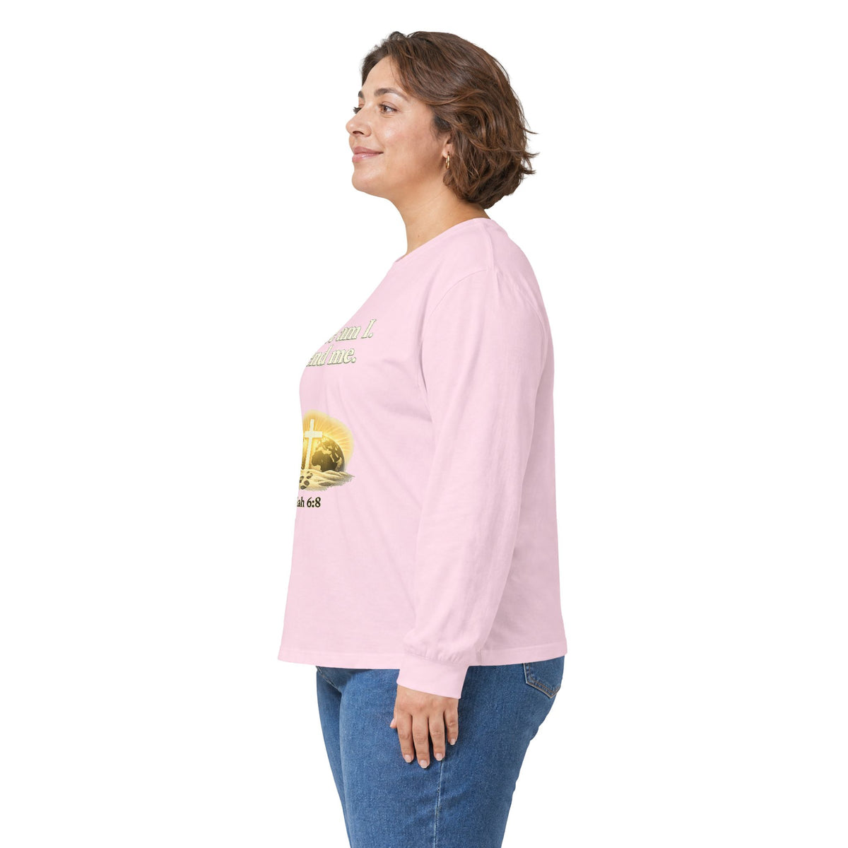 Here Am I, Send Me Long Sleeve Tee — Isaiah 6:8 Christian Shirt