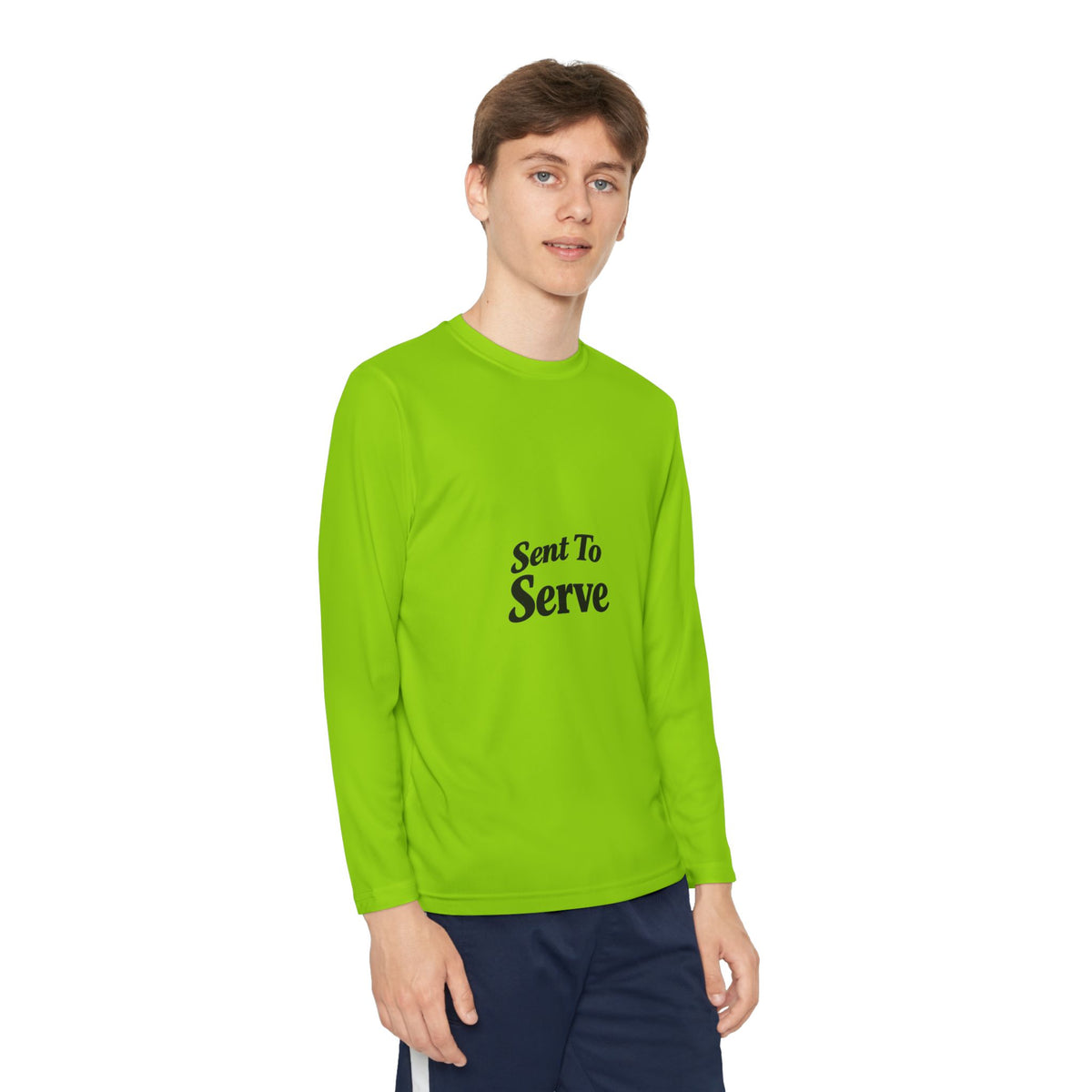 Youth Long Sleeve Tee — "Sent to Serve" Inspirational Christian Shirt