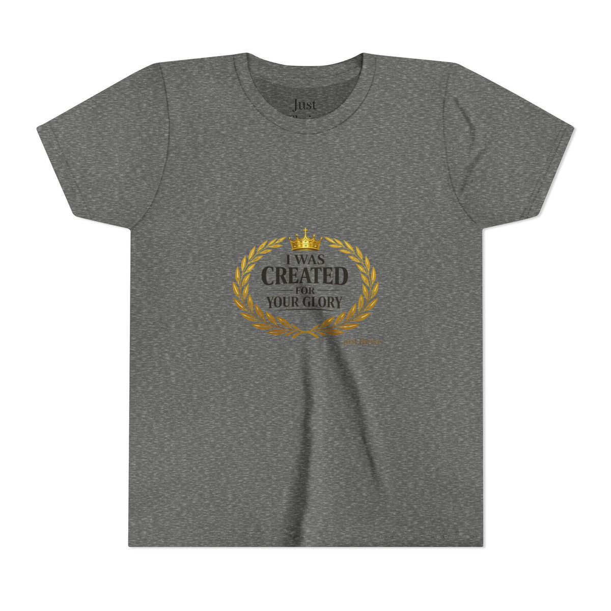 Youth Tee — "I Was Created For Your Glory" Inspirational Christian Kids Shirt