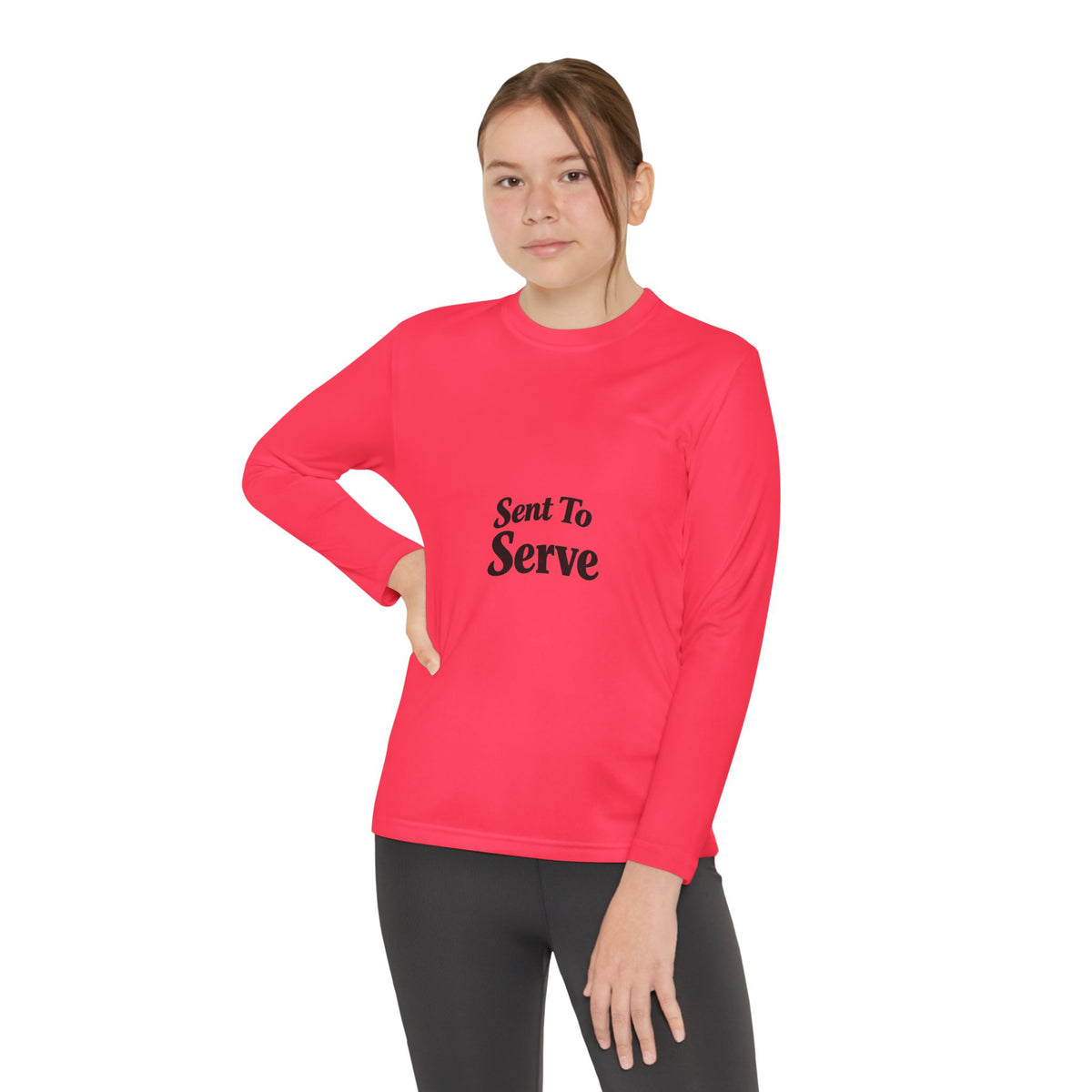 Youth Long Sleeve Tee — "Sent to Serve" Inspirational Christian Shirt