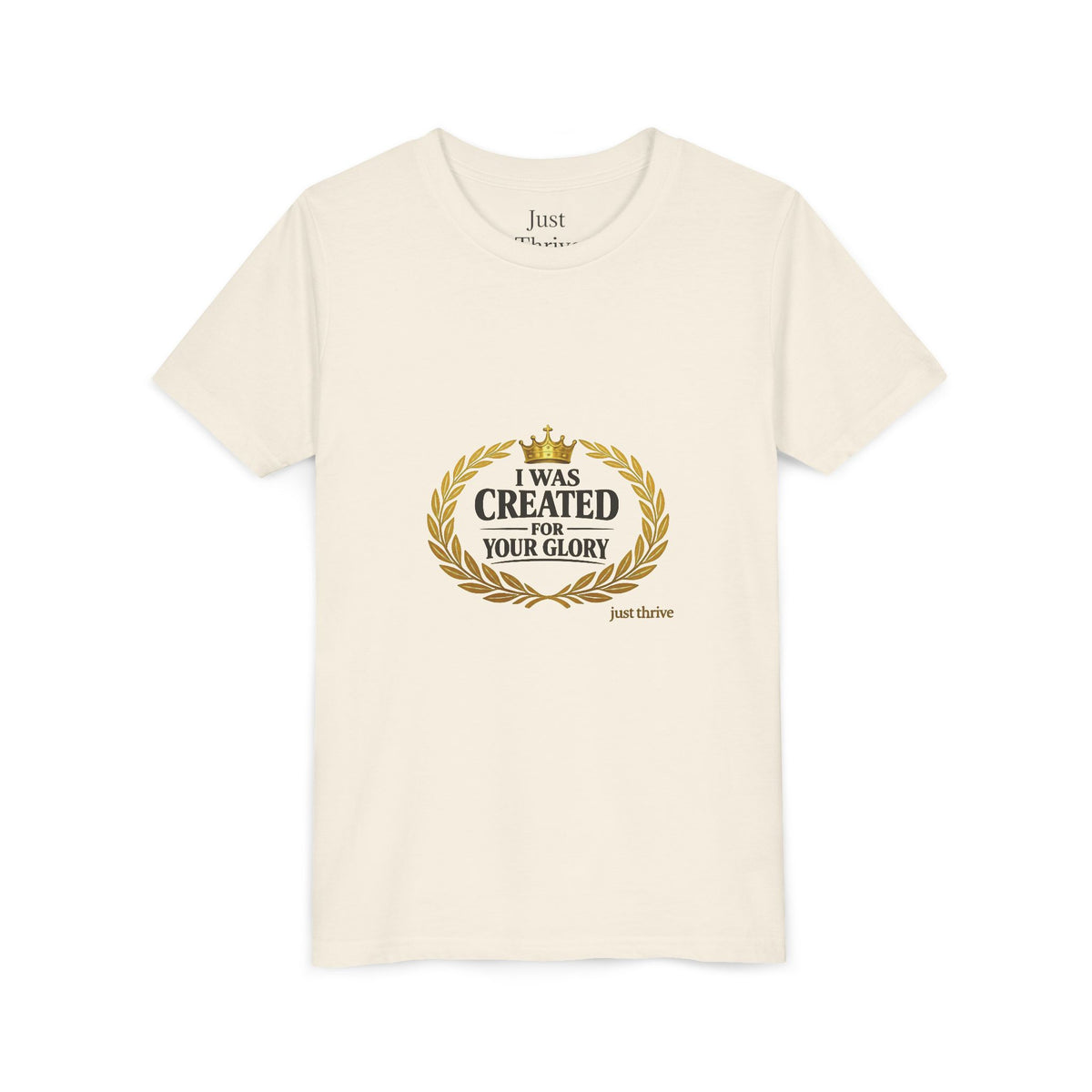 Youth Tee — "I Was Created For Your Glory" Inspirational Christian Kids Shirt