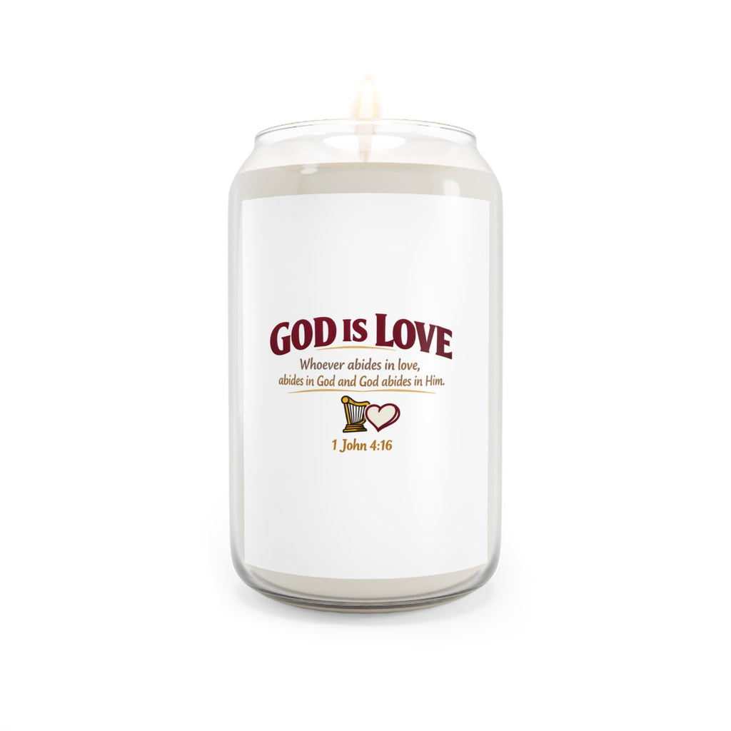 God Is Love Soy Candle — 13.75 oz Scented Inspirational Candle (1 John 4:16)