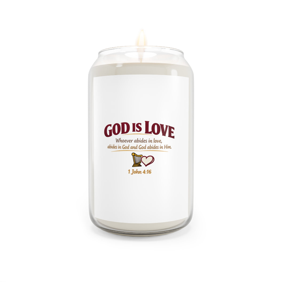 God Is Love Soy Candle — 13.75 oz Scented Inspirational Candle (1 John 4:16)
