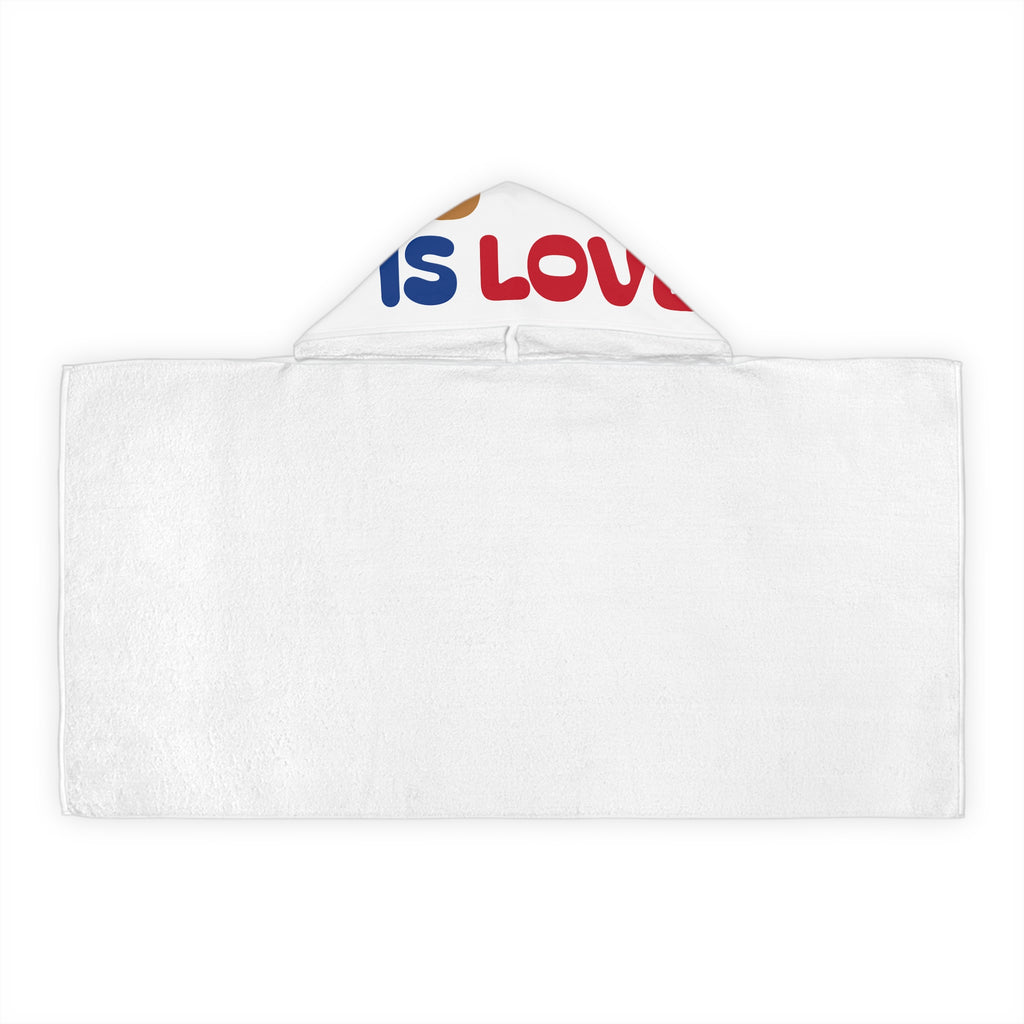 Youth Hooded Towel - "God Is Love" Christian Bible Verse 1 John 4:16 Kids Bath & Beach Towel