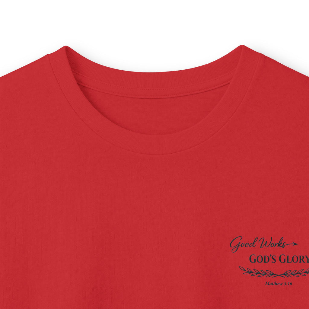 Long Sleeve Tee — "Good Works for God’s Glory" Christian Faith Shirt (Matthew 5:16)