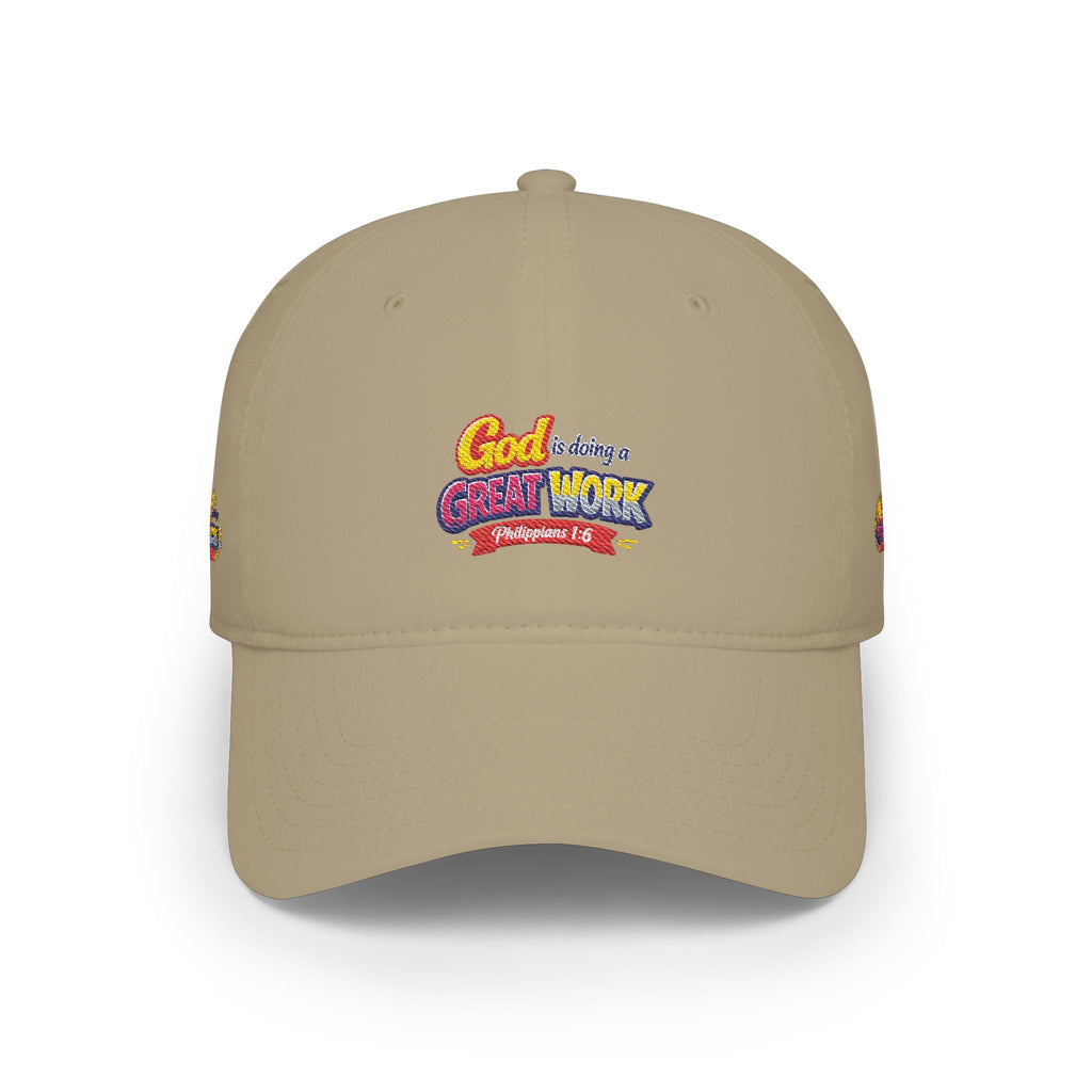 God Is Doing A Great Work Baseball Cap — Inspirational Low Profile Hat