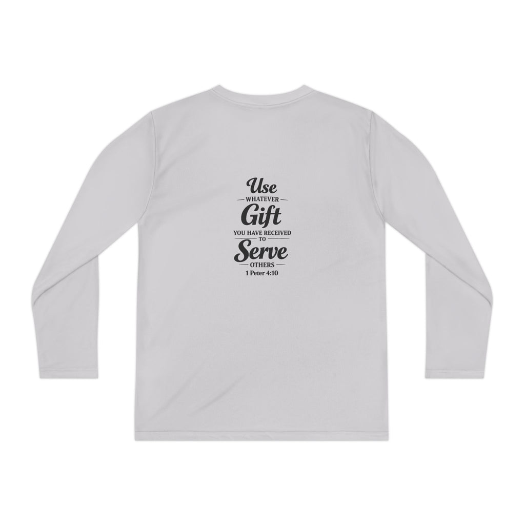 Youth Long Sleeve Tee — "Sent to Serve" Inspirational Christian Shirt