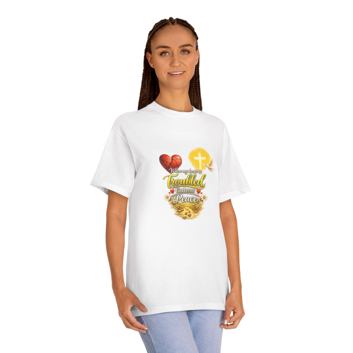 Faith & Family T-Shirt — Troubled Yet Triumphant Christian Tee