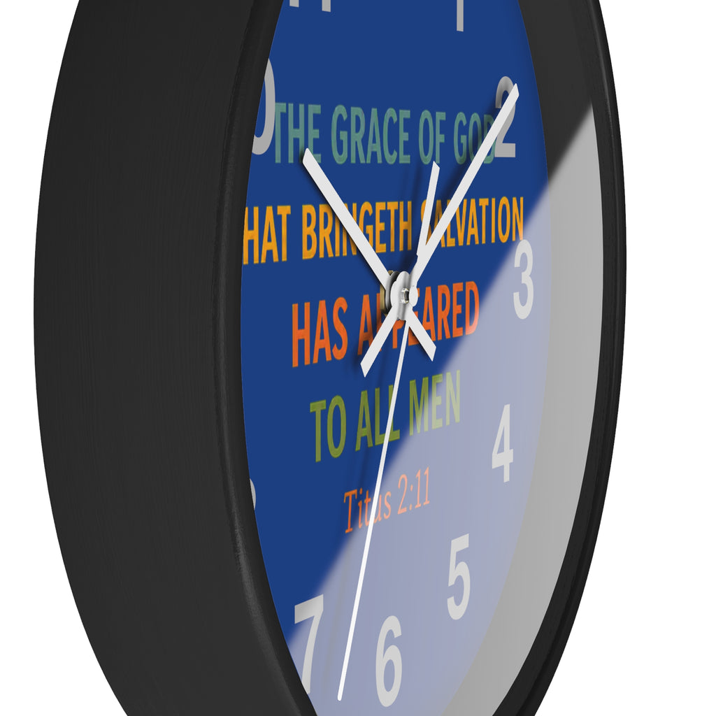 Wall Clock — Inspirational Titus 2:11 Bible Verse Christian Decor