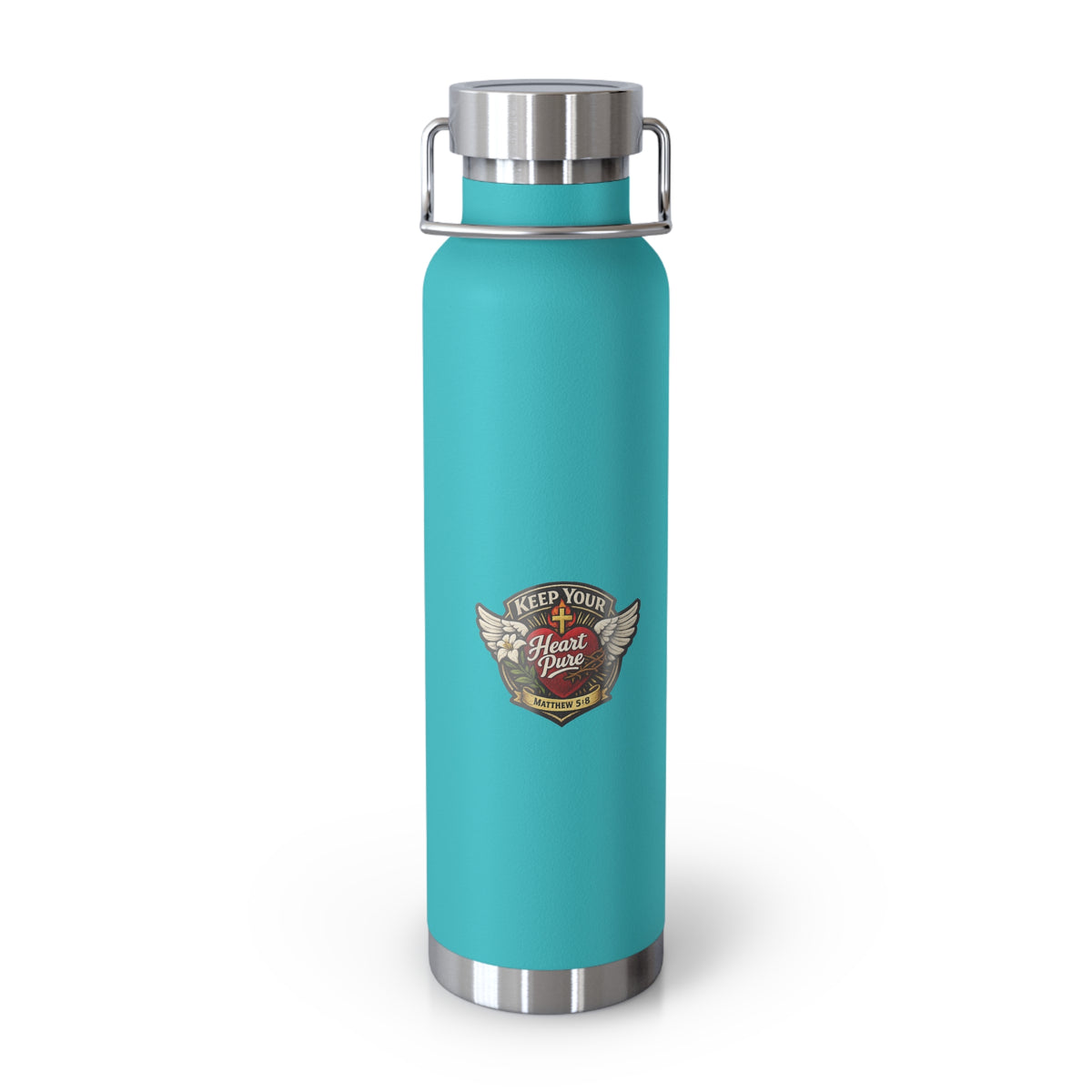 Vintage Crest 22oz Copper Vacuum Insulated Bottle – Keep Your Heart Pure