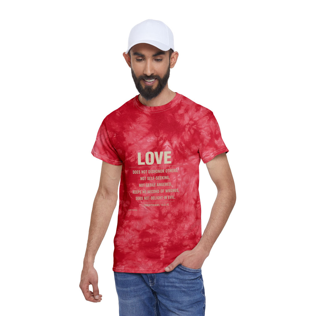 Tie-Dye Crystal Tee — "LOVE" Inspirational Graphic T-Shirt