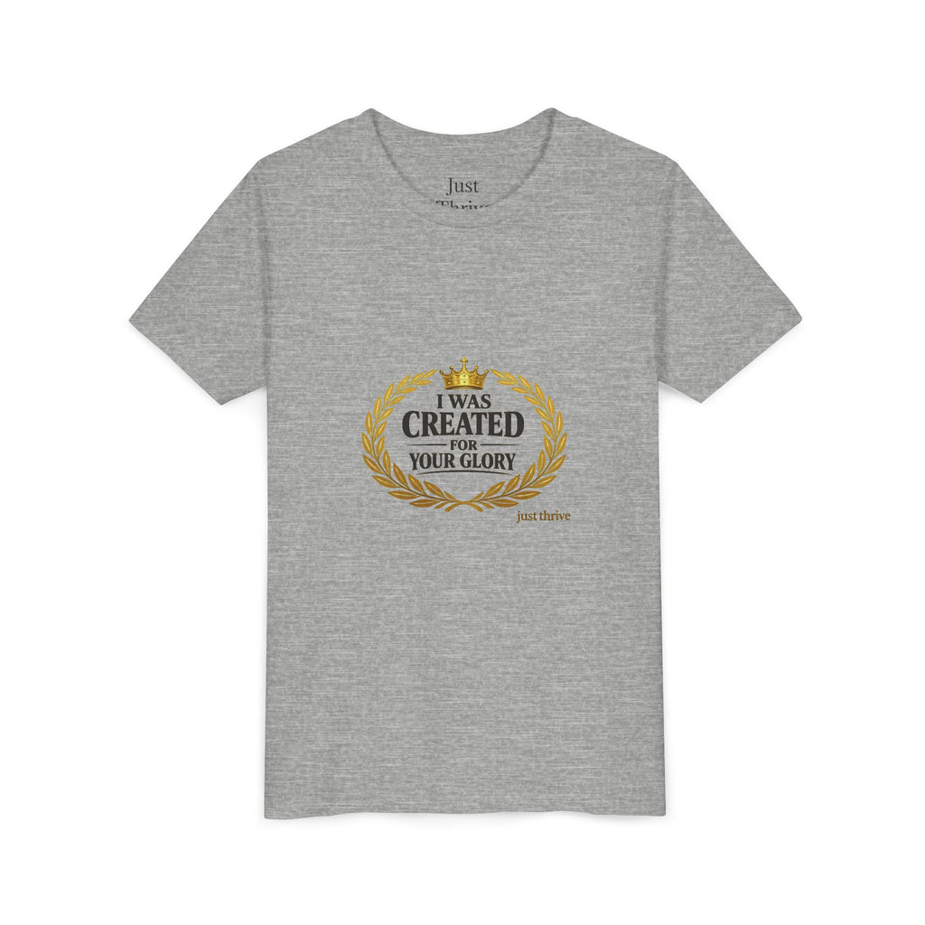 Kids 'I Was Created For Your Glory' Short Sleeve Tee — Christian Youth Faith Shirt