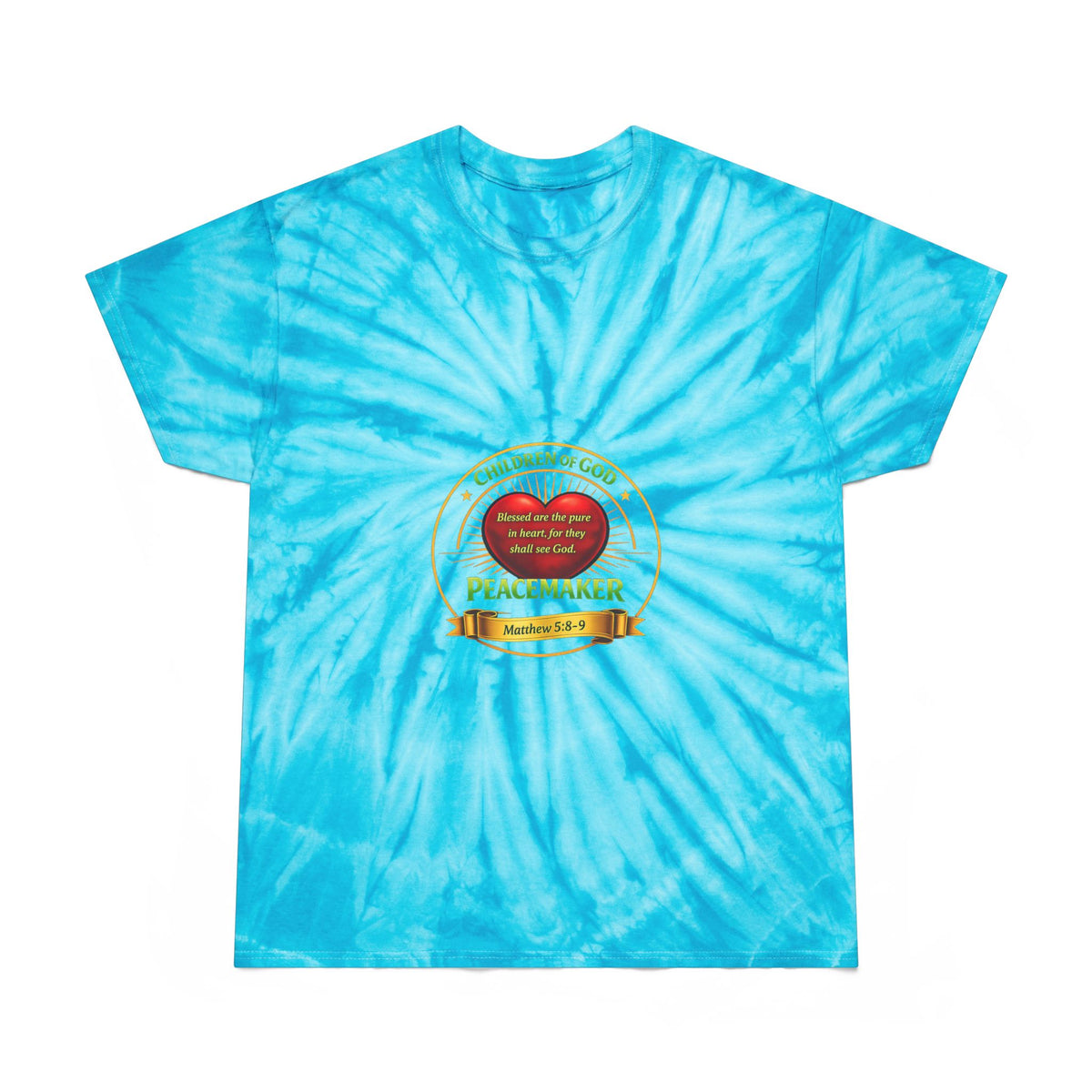 Tie-Dye T-Shirt — Yellow Cyclone Peacemaker Design (Children of God)