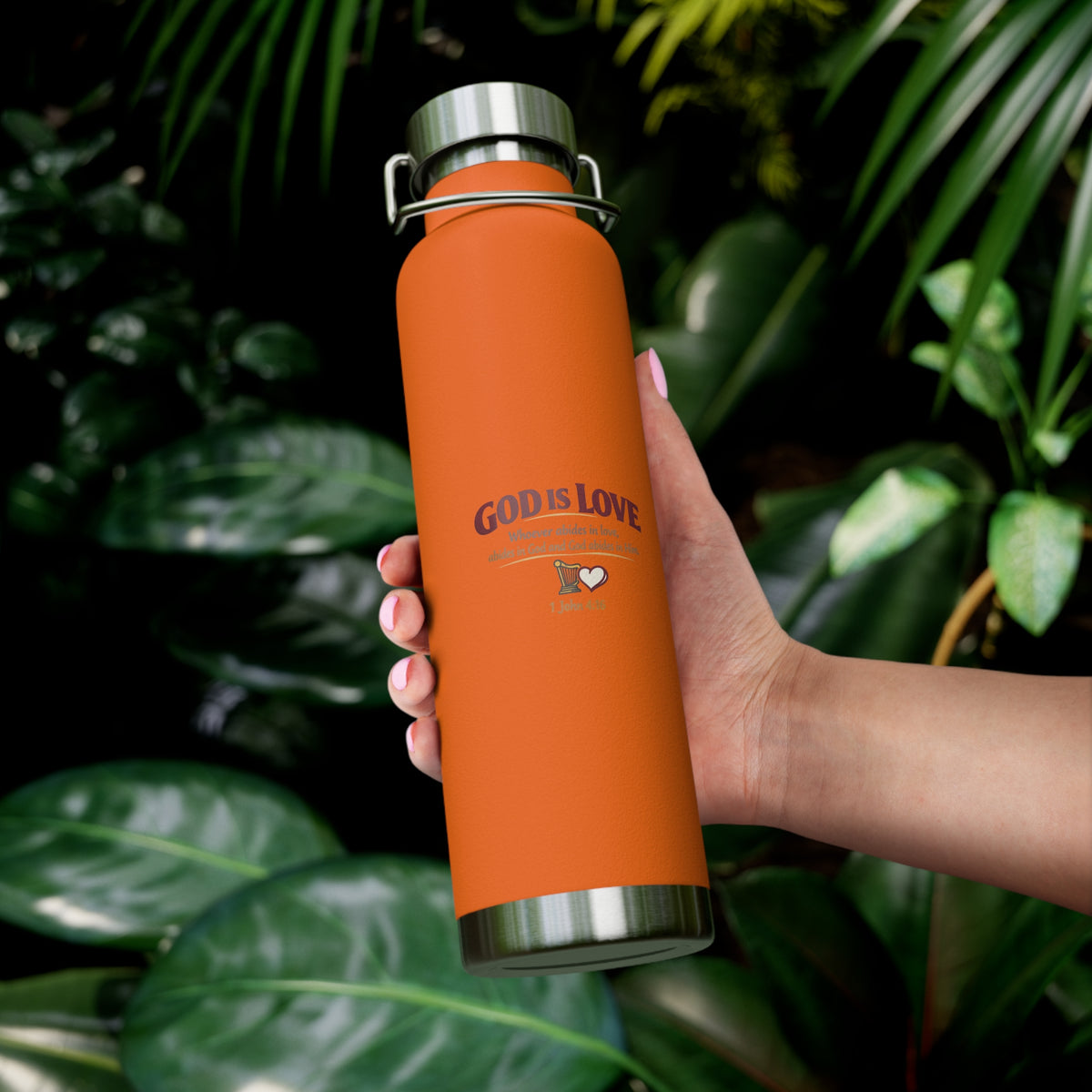 God Is Love 22oz Vacuum Insulated Bottle — Christian Faith Water Bottle