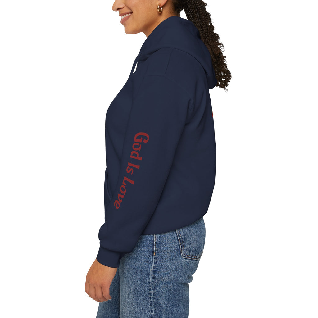 God Is Love Hoodie — Inspirational Christian Sweatshirt with Script Text