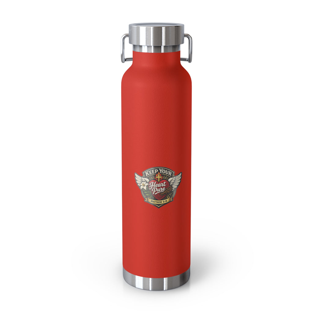 Vintage Crest 22oz Copper Vacuum Insulated Bottle – Keep Your Heart Pure