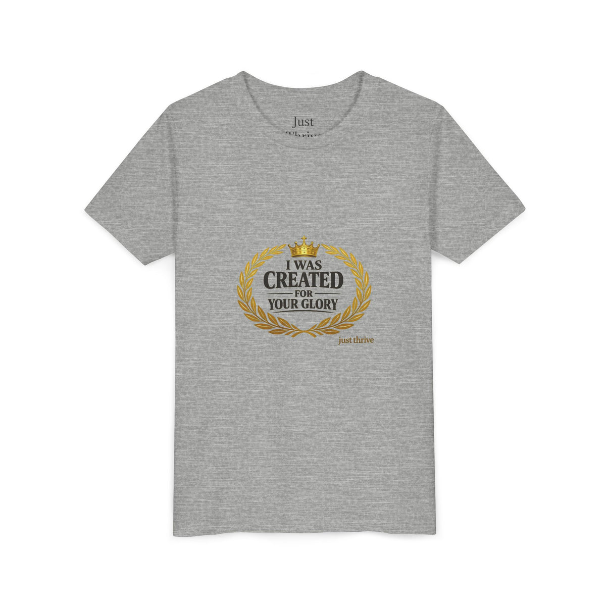 Youth Tee — "I Was Created For Your Glory" Inspirational Christian Kids Shirt