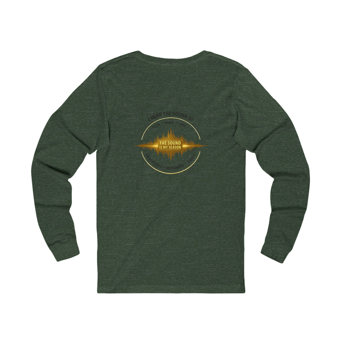 Long Sleeve Tee — “I Hear the Sound of The Lord” Worship Soundwave Design