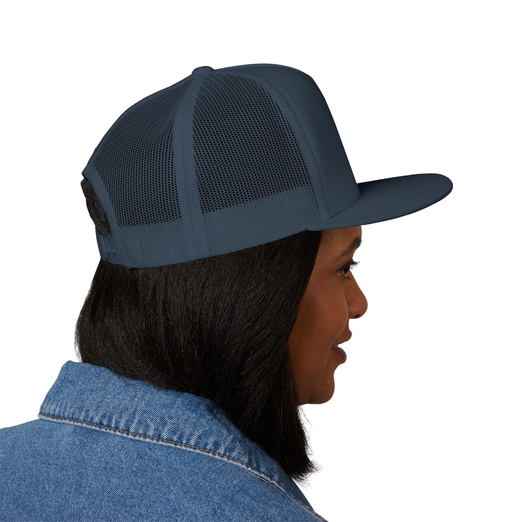 No Weapon Formed Trucker Cap — Christian Faith Statement Mesh Hat