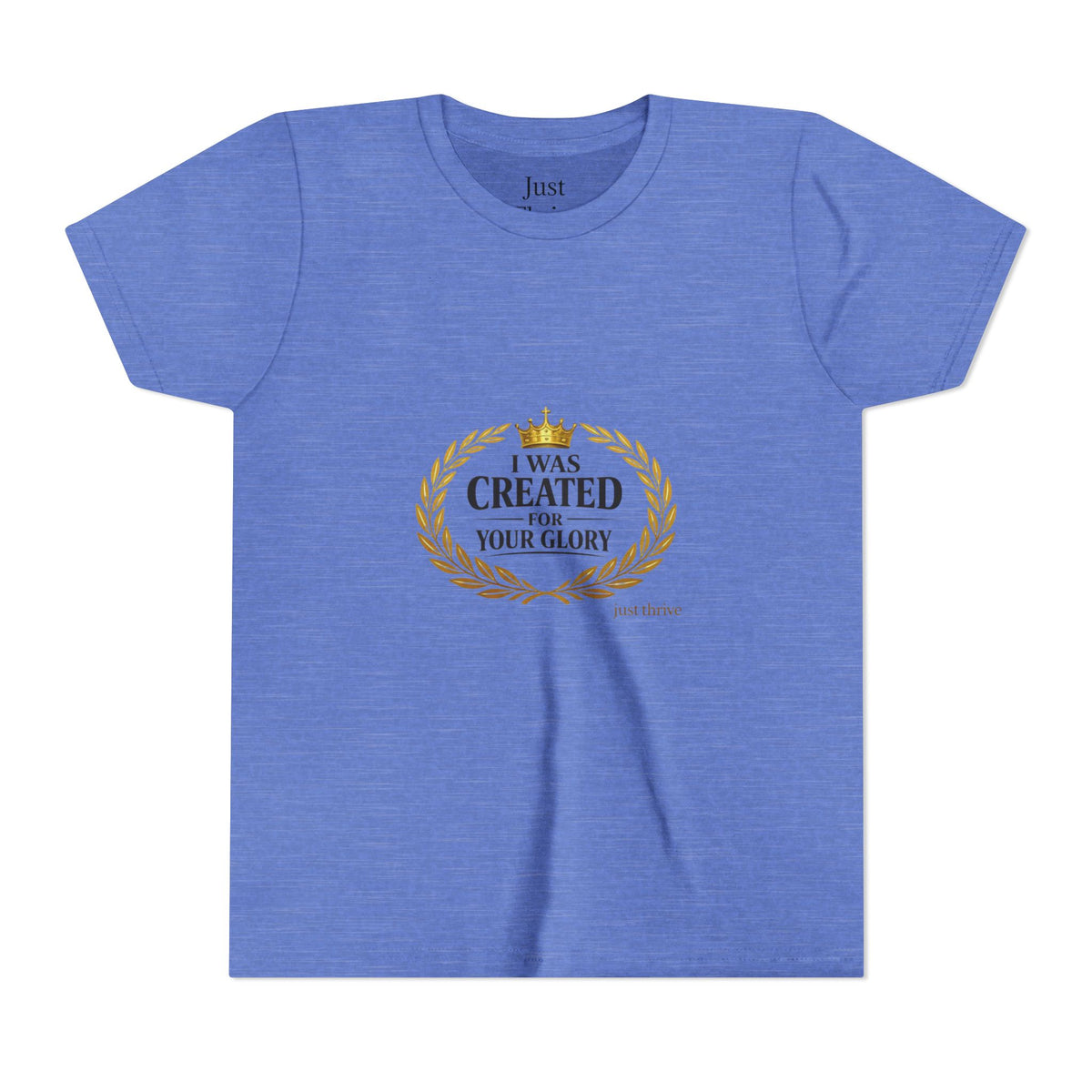 Youth Tee — "I Was Created For Your Glory" Inspirational Christian Kids Shirt
