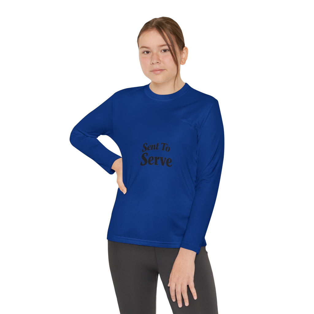 Youth Long Sleeve Tee — "Sent to Serve" Inspirational Christian Shirt