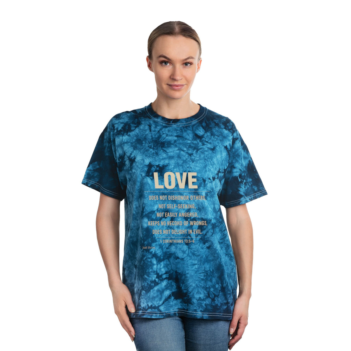 Tie-Dye Crystal Tee — "LOVE" Inspirational Graphic T-Shirt