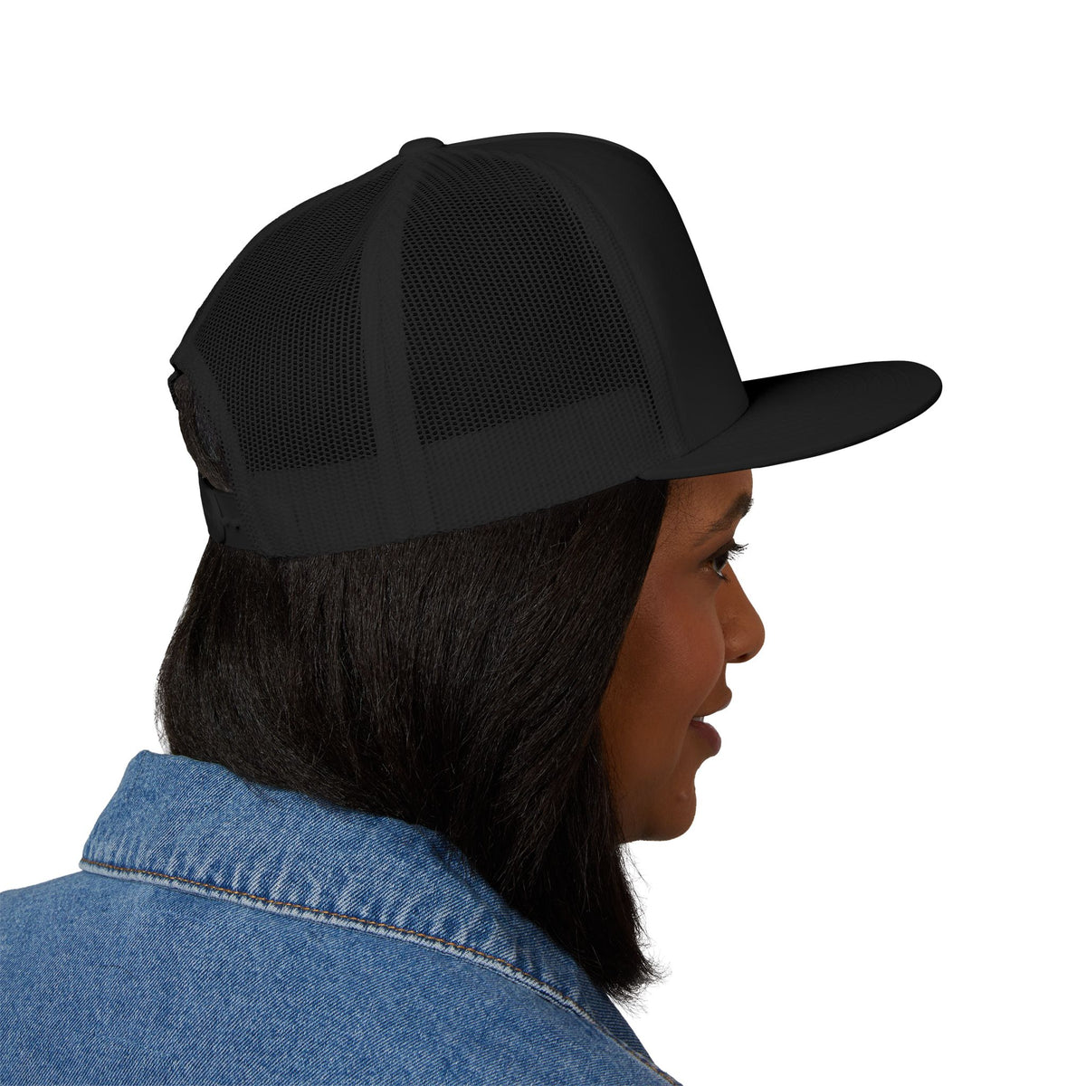 No Weapon Formed Trucker Cap — Christian Faith Statement Mesh Hat