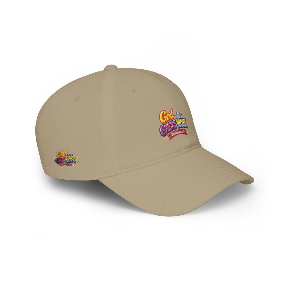God Is Doing A Great Work Baseball Cap — Inspirational Low Profile Hat