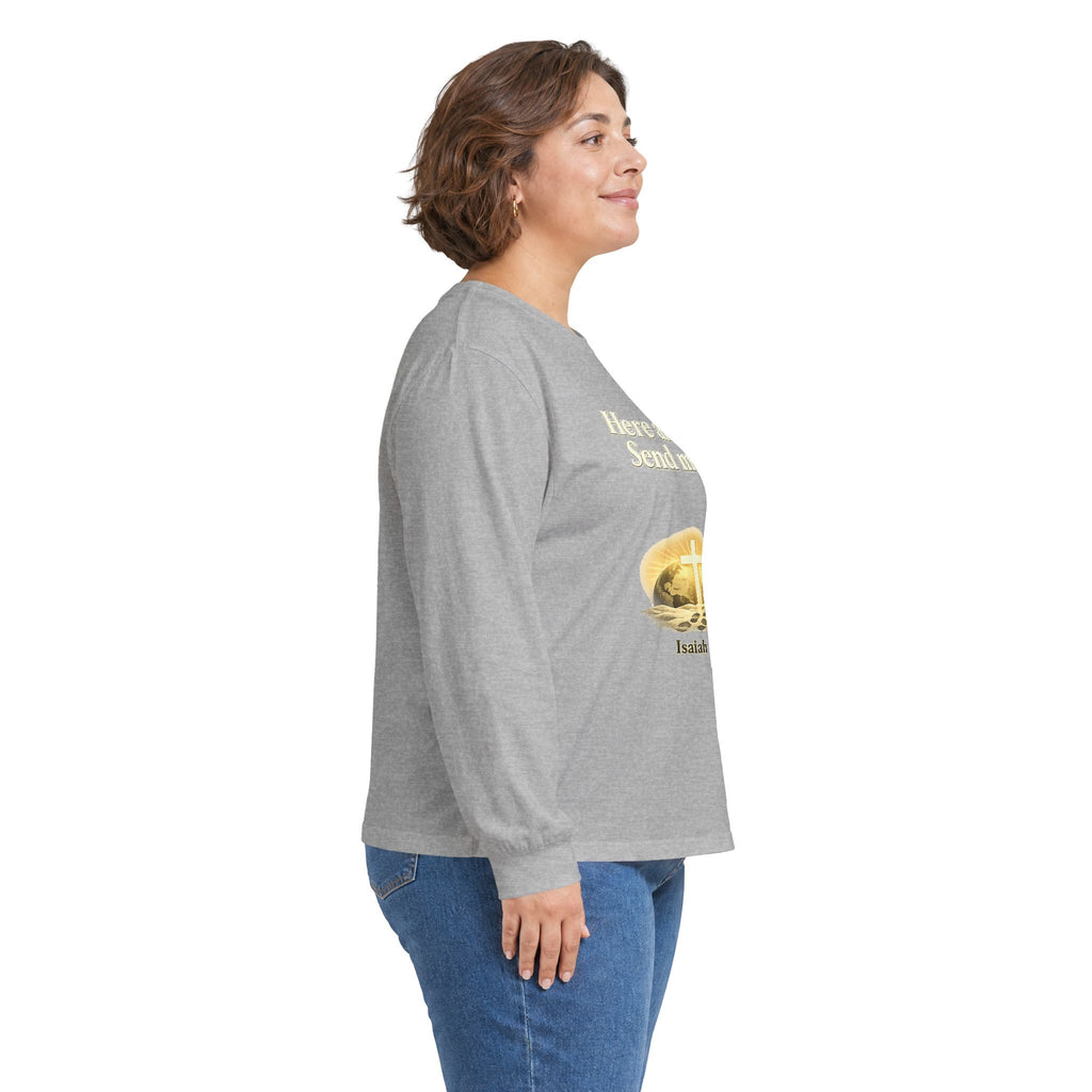 Here Am I, Send Me Long Sleeve Tee — Isaiah 6:8 Christian Shirt