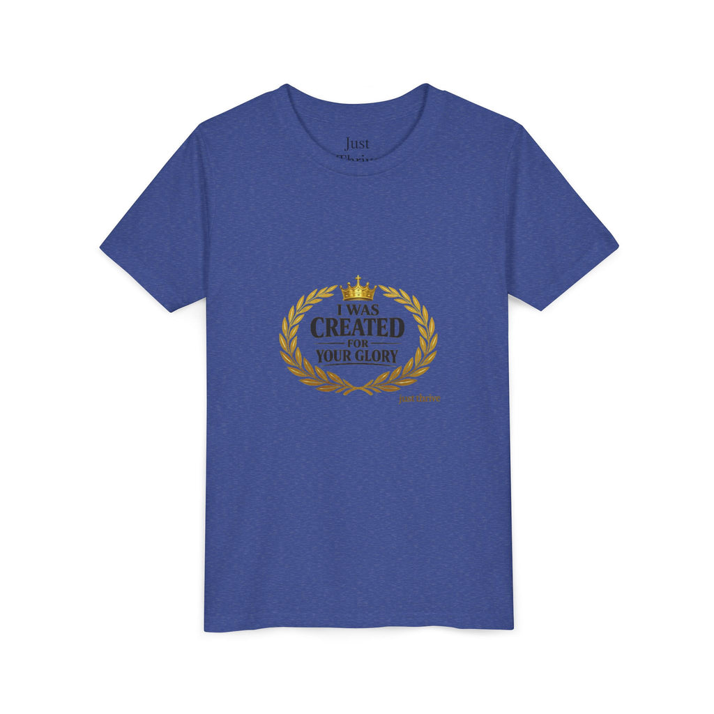 Kids 'I Was Created For Your Glory' Short Sleeve Tee — Christian Youth Faith Shirt