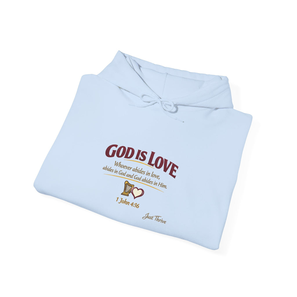 God Is Love Hoodie — Inspirational Christian Sweatshirt with Script Text