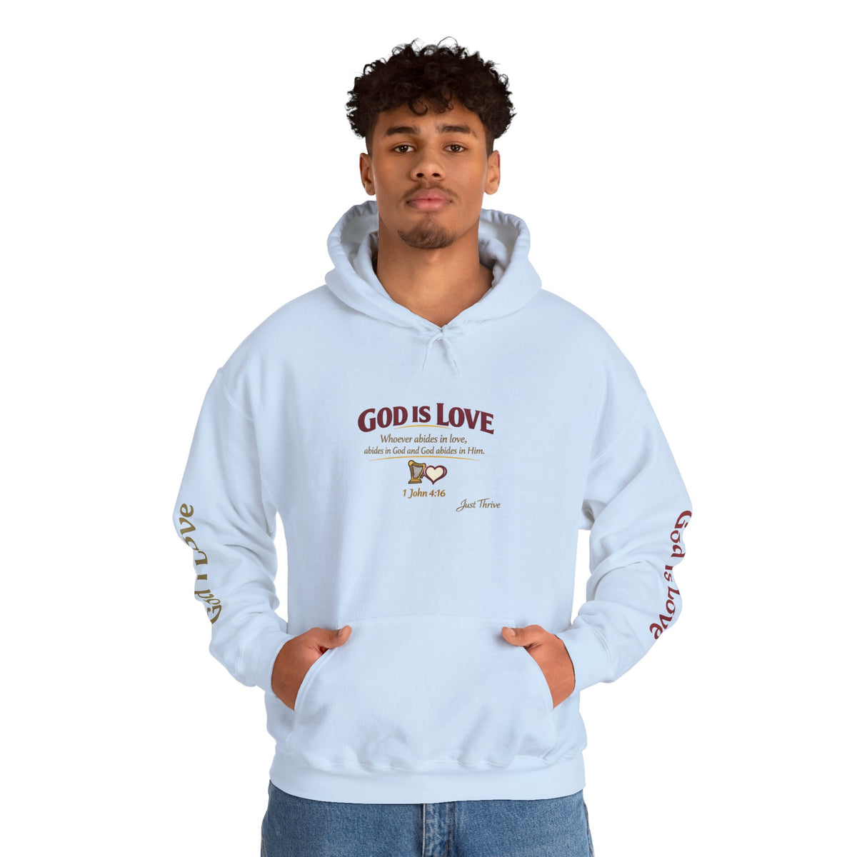 God Is Love Hoodie — Inspirational Christian Sweatshirt with Script Text