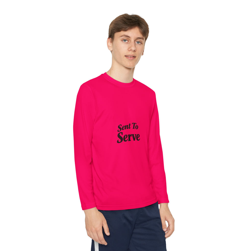 Youth Long Sleeve Tee — "Sent to Serve" Inspirational Christian Shirt