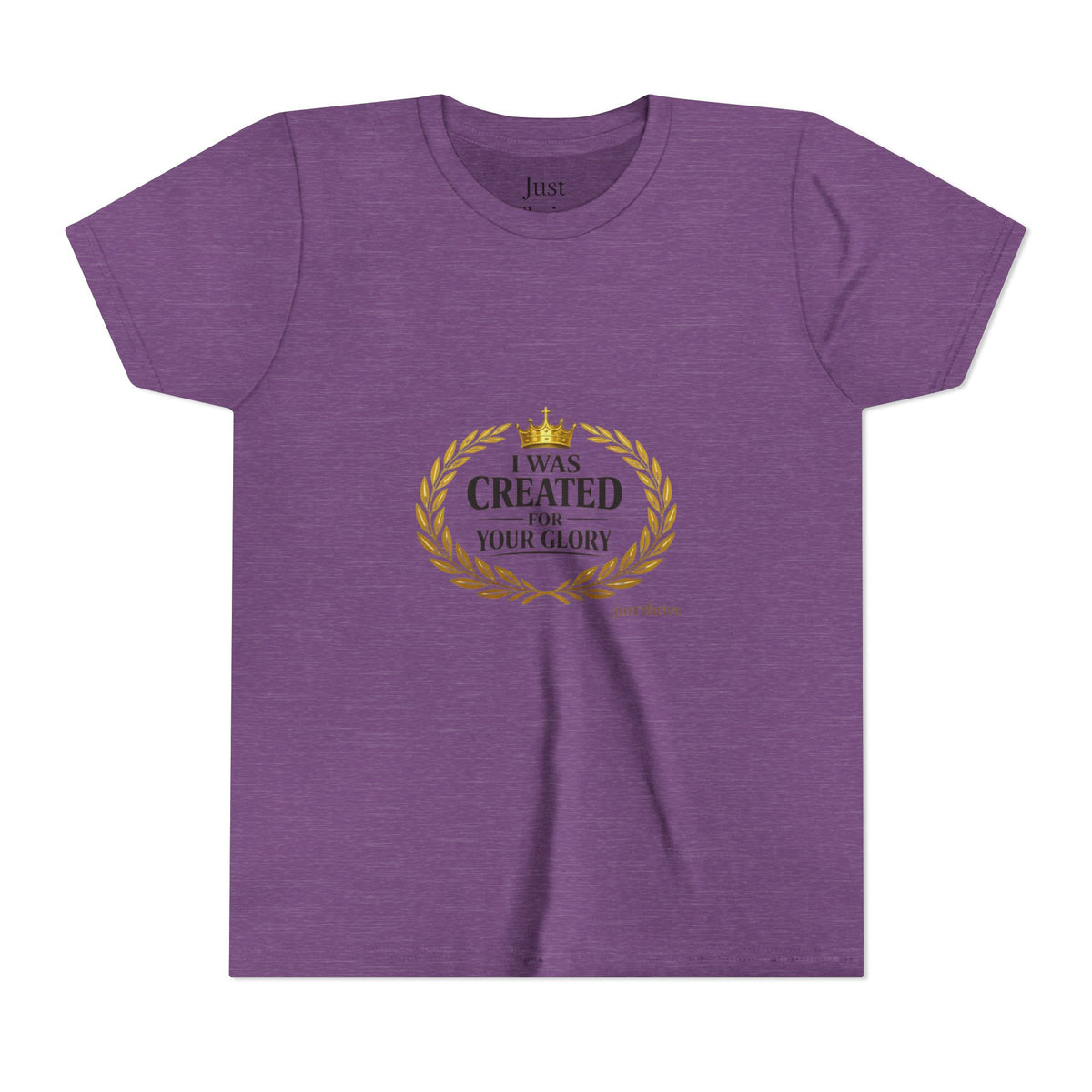 Youth Tee — "I Was Created For Your Glory" Inspirational Christian Kids Shirt