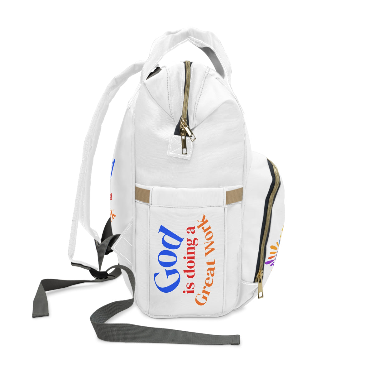 Christian Diaper Backpack – "God is Doing a Great Work" Philippians 1:6 Baby Bag